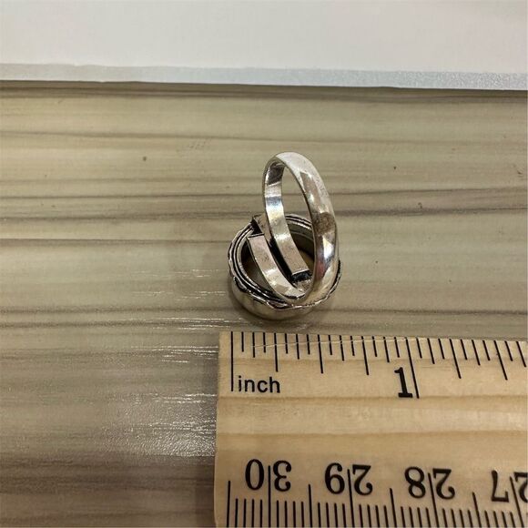 💕 Shiva Eye Sterling Silver overlay Ring Handmade Minimalist Victorian Style - Picture 6 of 6